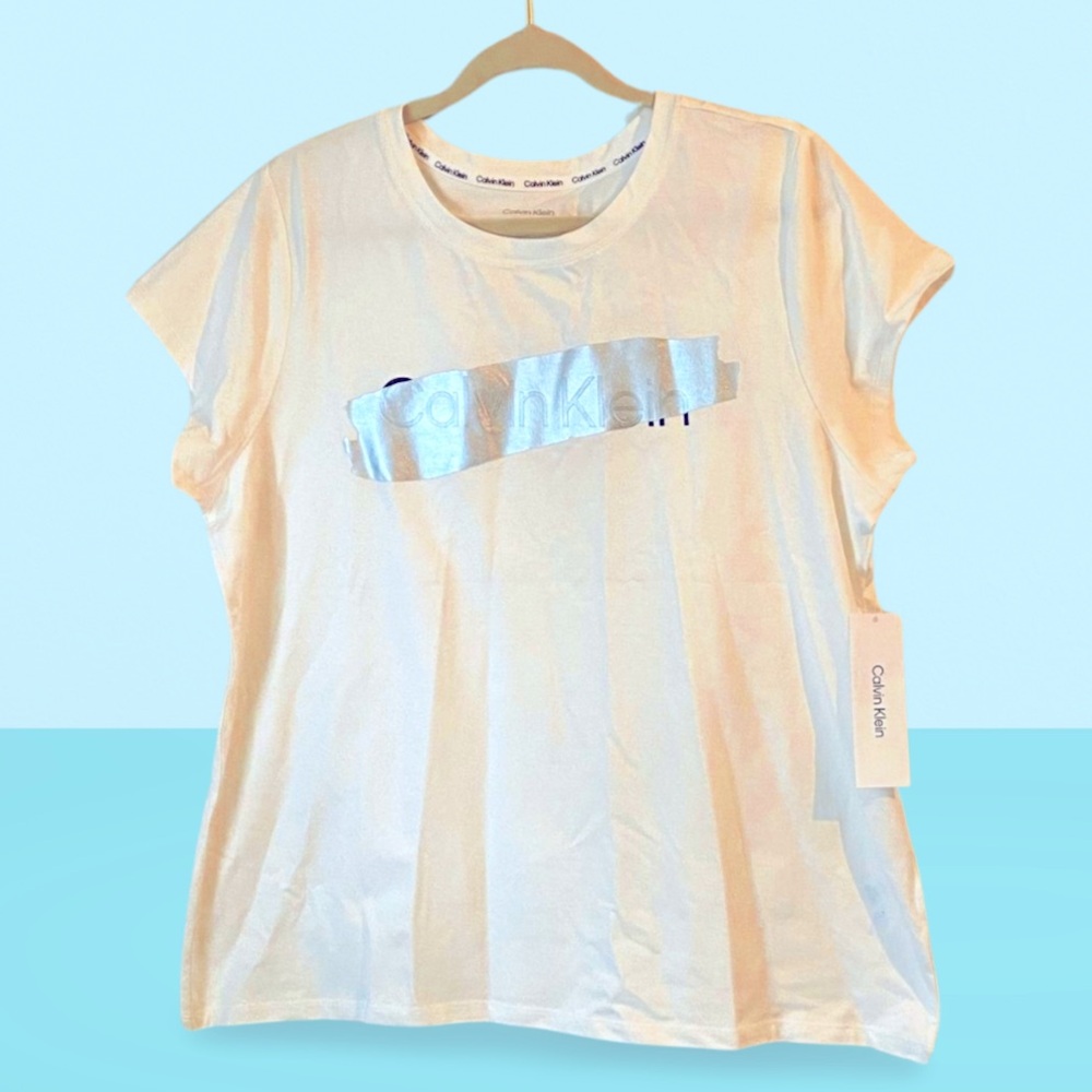 Calvin Klein Graphic Tee XL White NWT